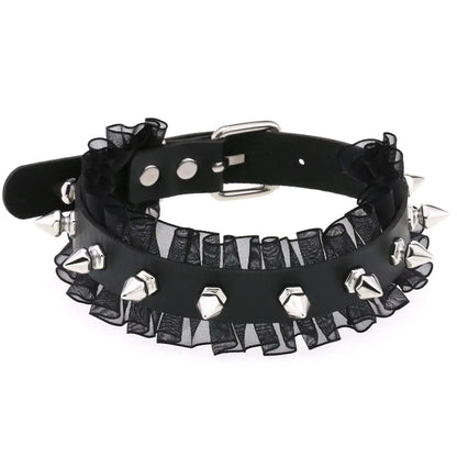 Gothic Leather Tassel Choker