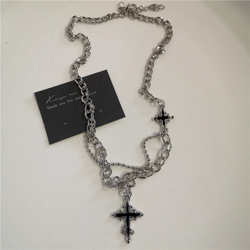 Punk Cross Chain Necklace