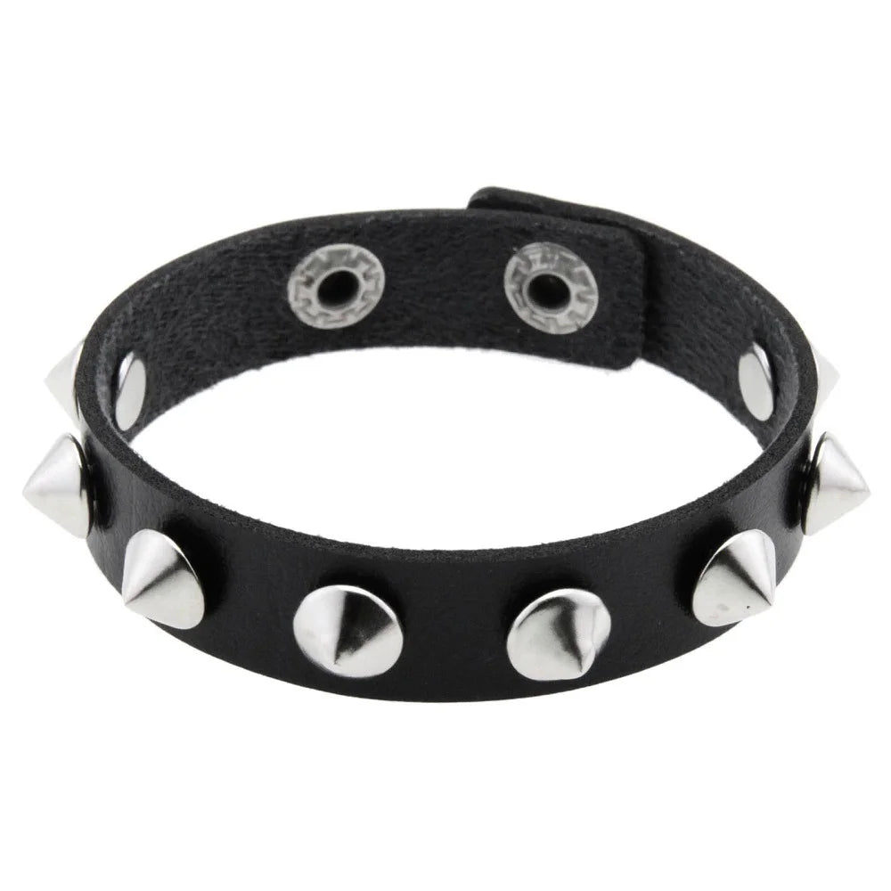 Gothic Spike Leather Bracelet