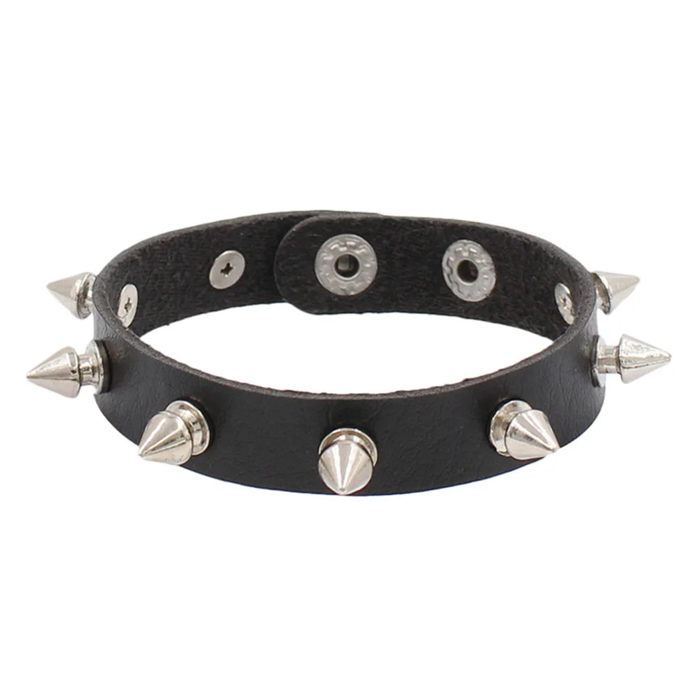 Gothic Spike Leather Bracelet