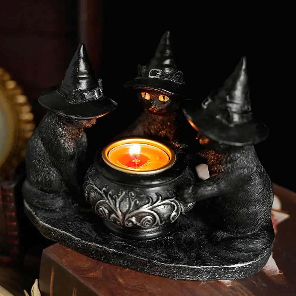 Black Cat Candle Holder