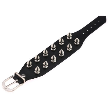 Gothic Spike Leather Bracelet