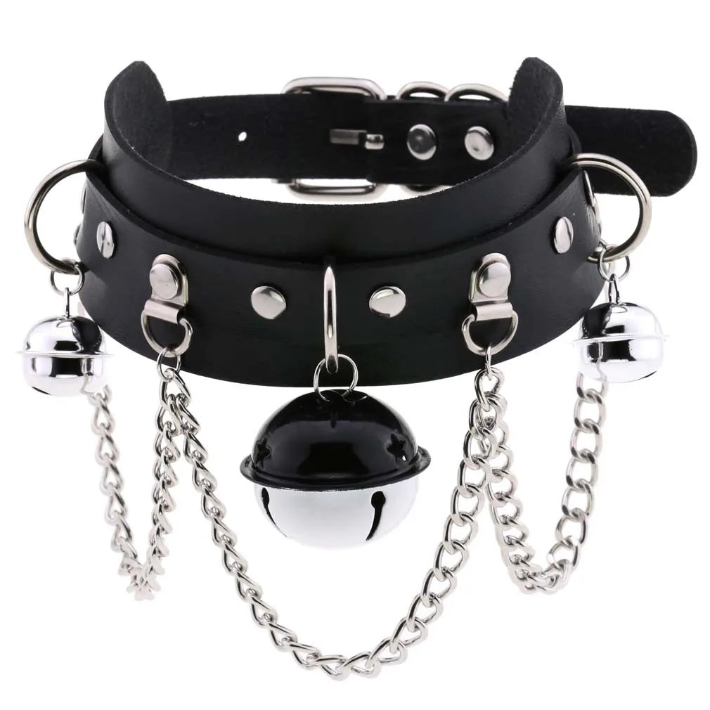 Gothic Leather Tassel Choker