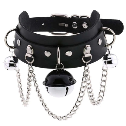 Gothic Leather Tassel Choker