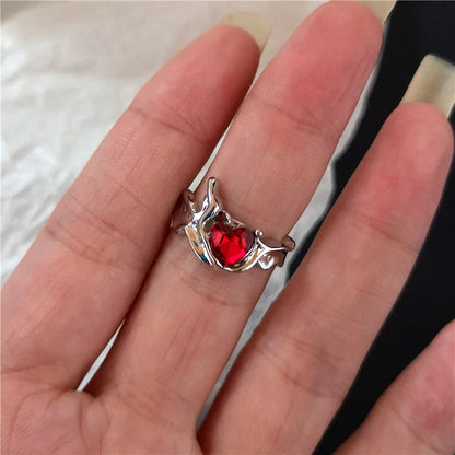 Goth Crystal Ring Set