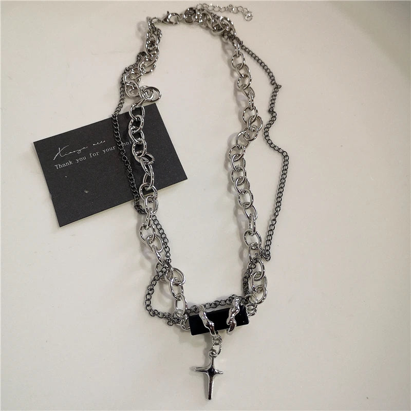 Punk Cross Chain Necklace