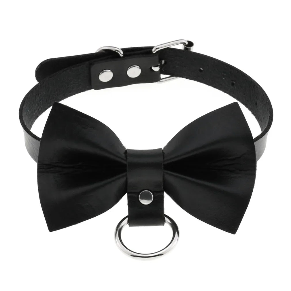Gothic Leather Tassel Choker