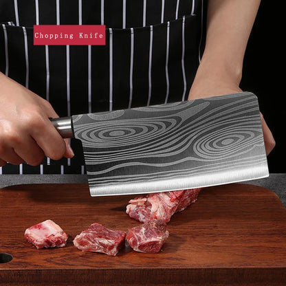 Laser Damascus Kitchen Knives