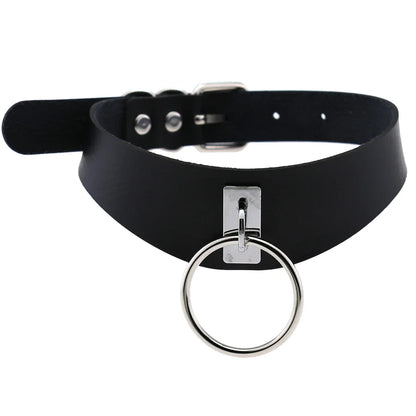 Gothic Leather Tassel Choker