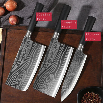 Laser Damascus Kitchen Knives