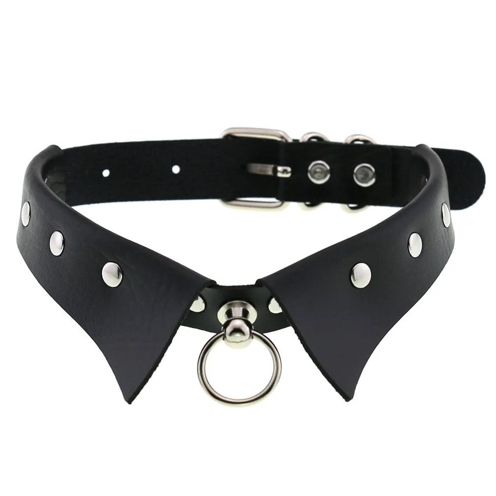 Gothic Leather Tassel Choker