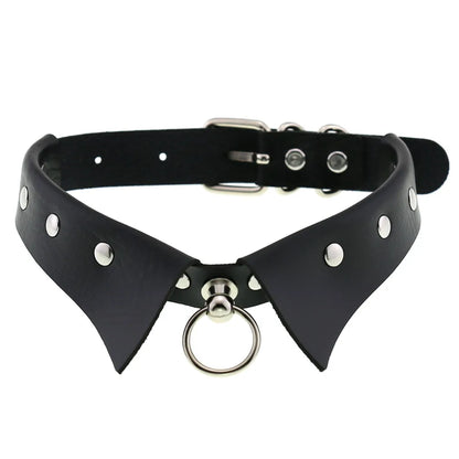 Gothic Leather Tassel Choker