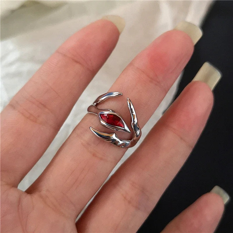 Goth Crystal Ring Set