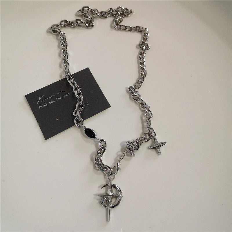 Punk Cross Chain Necklace