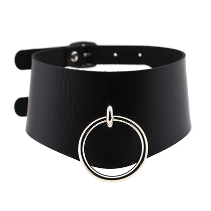 Gothic Leather Tassel Choker
